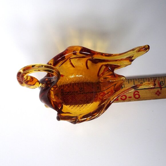 Chalet Glass Amber Swan Dish - Picture 7 of 7